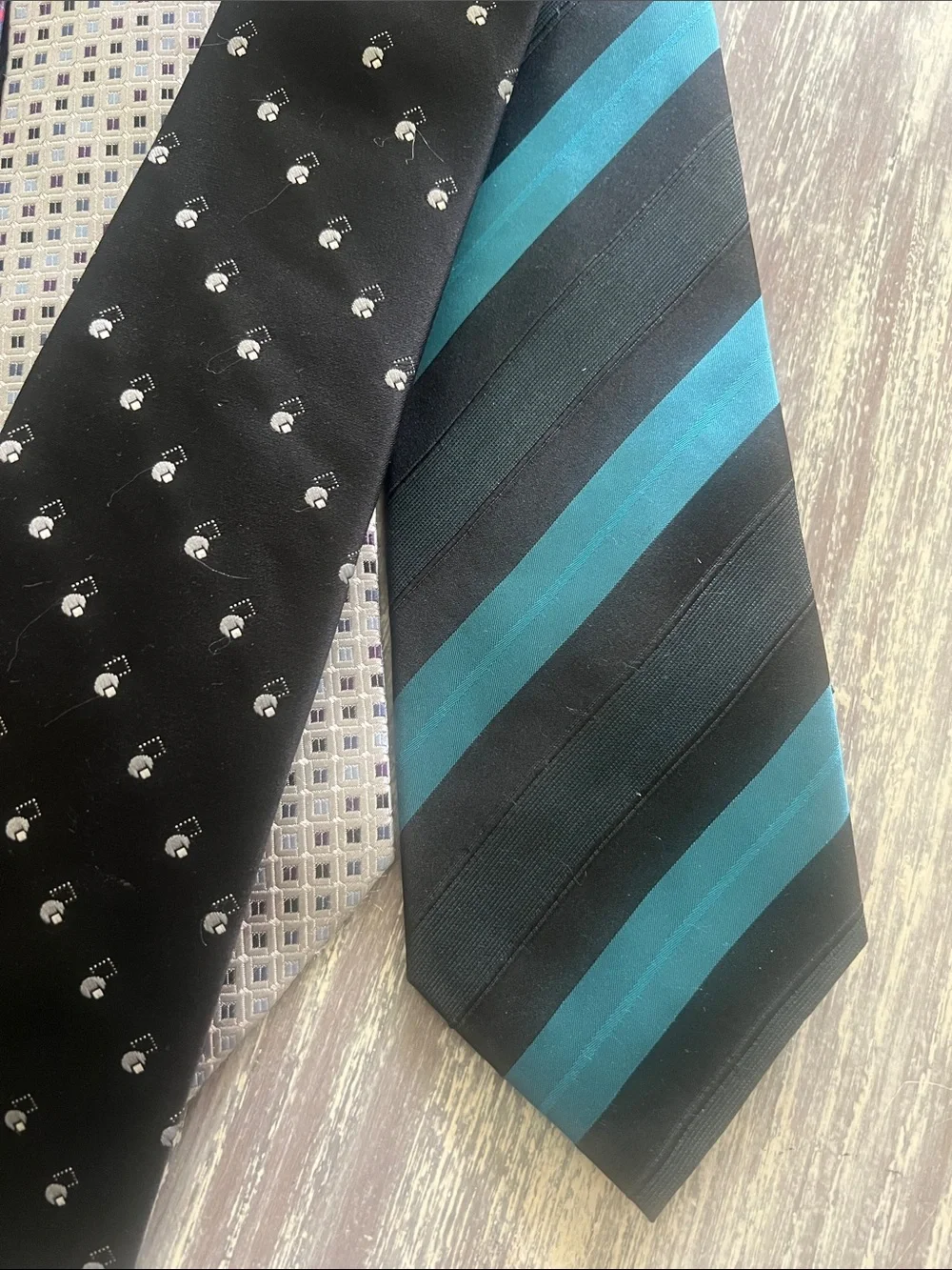 Classic Black, blue Silk & Polyester Ties with Subtle Pattern - Men Accessories